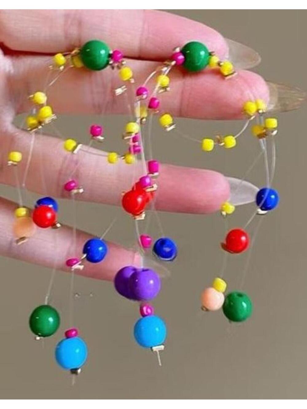 Firework Colorful Beaded Multi-Strand Earrings